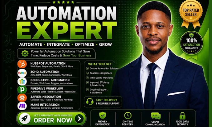 hubspot gohighlevel zoho automation pipedrive CRM setup, zapier make integration