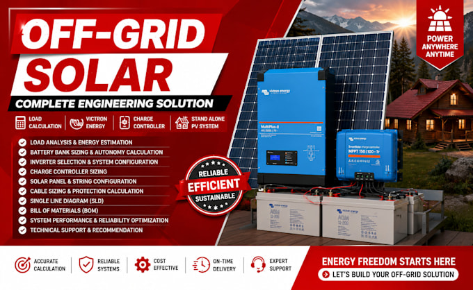 off grid solar design victron energy load calculation charge controller