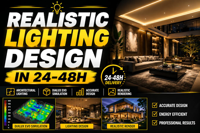 do architectural lighting design, dialux evo and realistic lighting renders