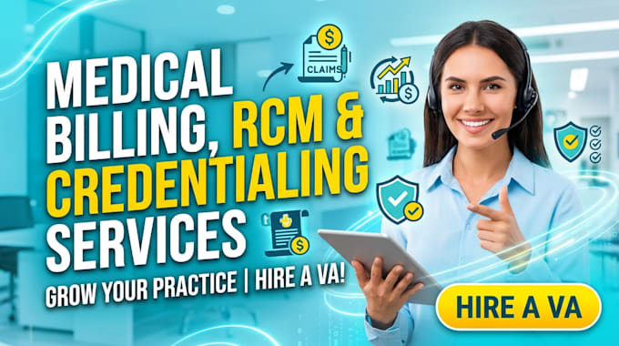 provide medical billing,  credentialing  and rcm services as a virtual assistant