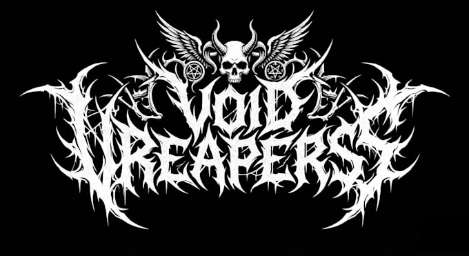 design technical death metal for your logo and name