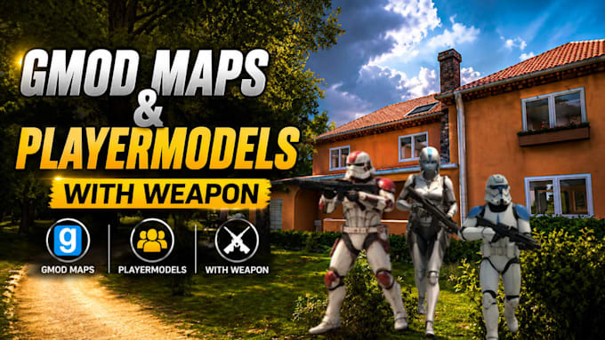 create custom gmod playermodel, weapon with gmod map and a full standard setup