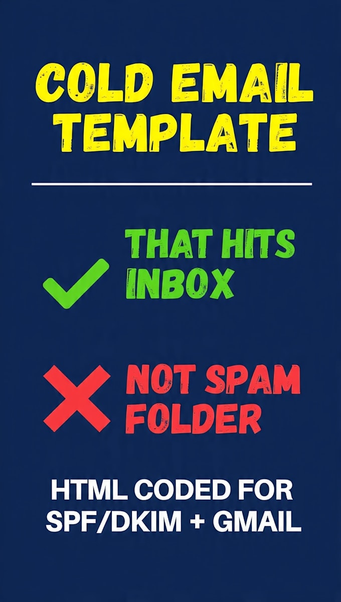 design HTML email template for cold email that avoids spam