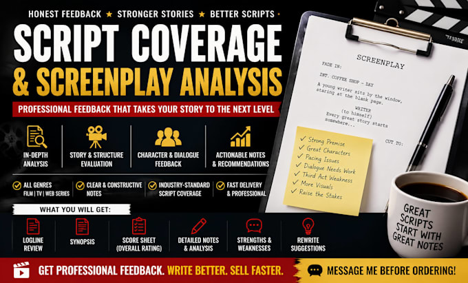 provide professional screenplay coverage and script analysis