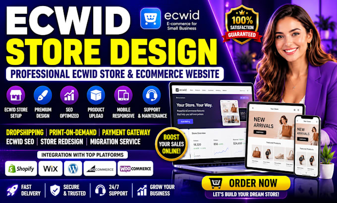 design ecwid ecommerce dropshipping store website design product upload seo