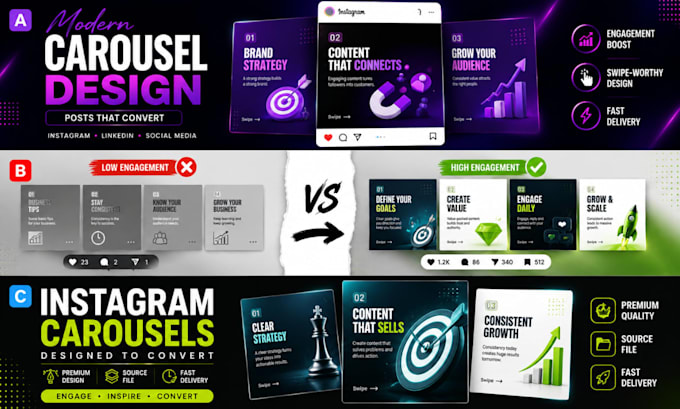 Design instagram carousel, social media posts and carousel design for ...