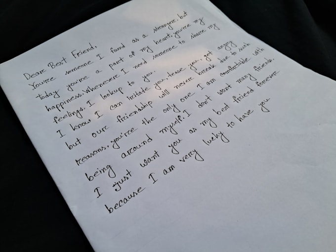 write neat handwritten letters and notes and documents