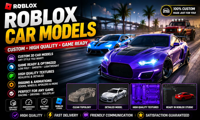 create custom roblox car models for driving and racing games