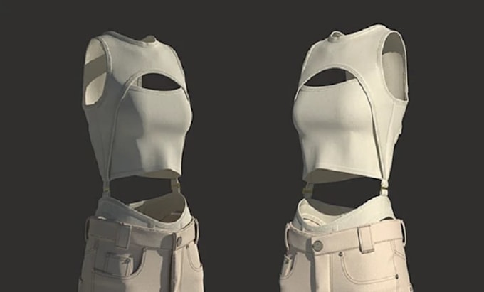 Create realistic 3d second life clothing mesh outfit 3d fashion garment ...