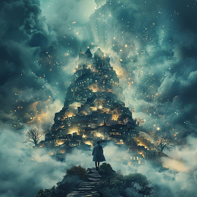 draw a fantasy book cover illustration