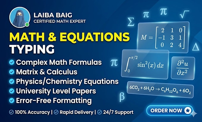 do professional math and equations typing in ms word