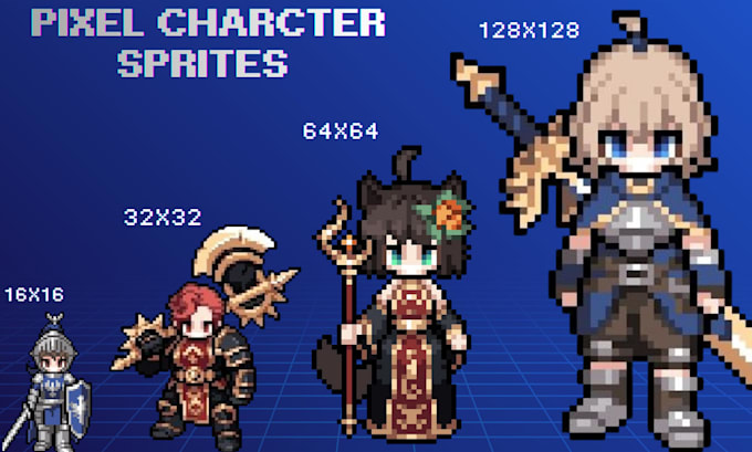 do 2d pixel art character sprite sheet game asset background pixel art animation