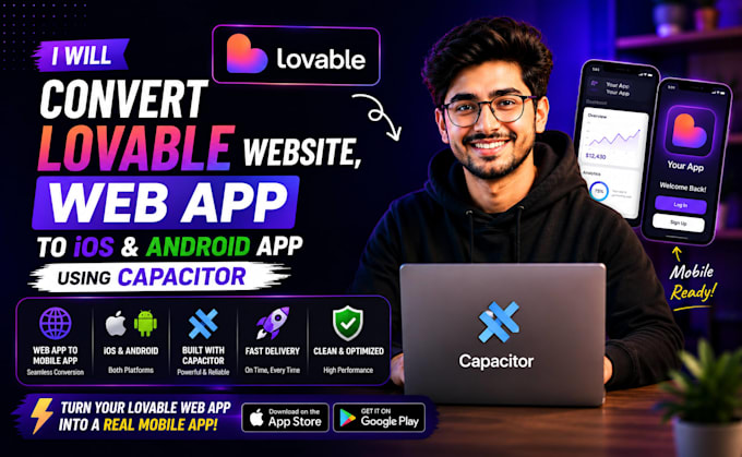 convert lovable web app to ios and android app using capacitor fast