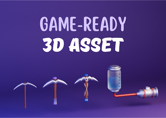 create game ready 3d props and low poly assets