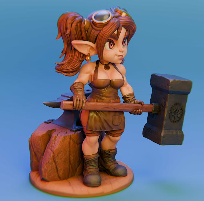 create high quality cartoon 3d character models and miniatures