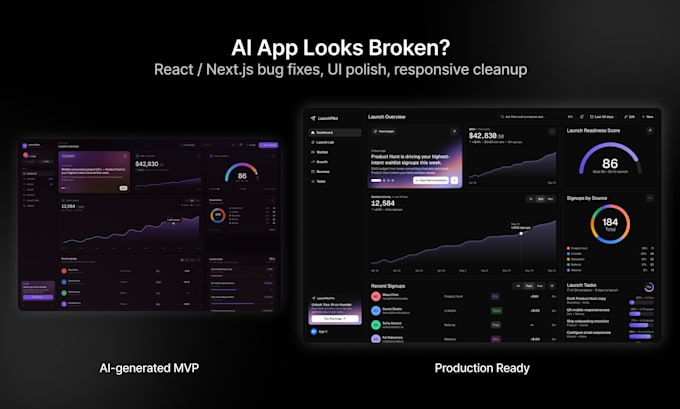 fix bugs and polish your ai generated react or nextjs app