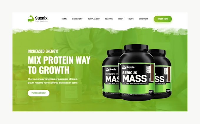 design supplement website health supplement supplement shopify store