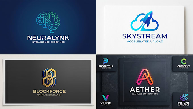 design modern tech, ai, crypto, and startup logo