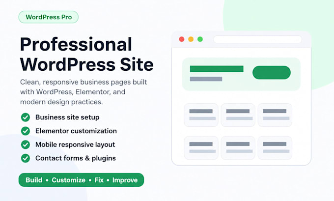 build, customize, redesign, or fix your wordpress website