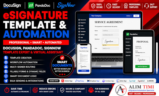 help businesses create clean esignature templates and automate document workflow