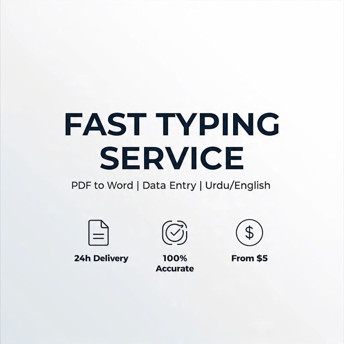 do fast typing, PDF to word, data entry with accurate in 24h