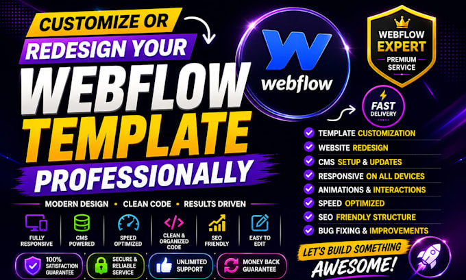customize or redesign your webflow template professionally