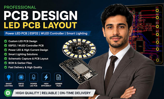 do pcb design led pcb layout power led pcb esp32 wled controller smart lighting