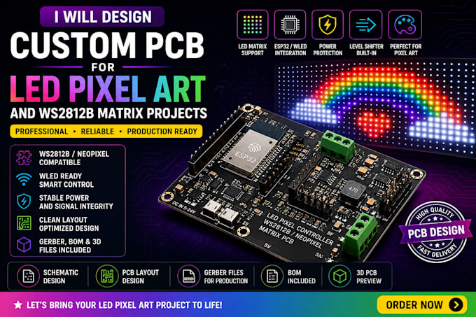 Led Controller Pcb Concevoir un contrôleur led pcb personnalisé esp32 wled pour l ...