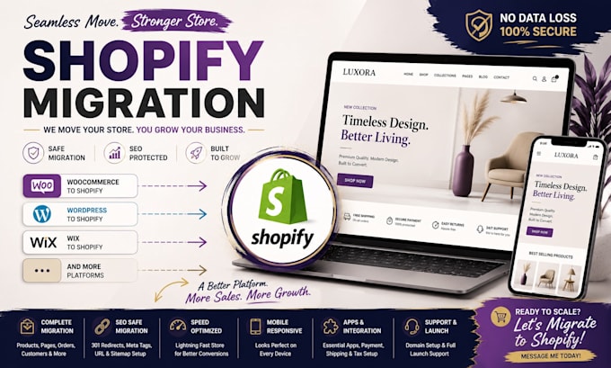 do shopify migration, woocommerce to shopify, wordpress wix to shopify website