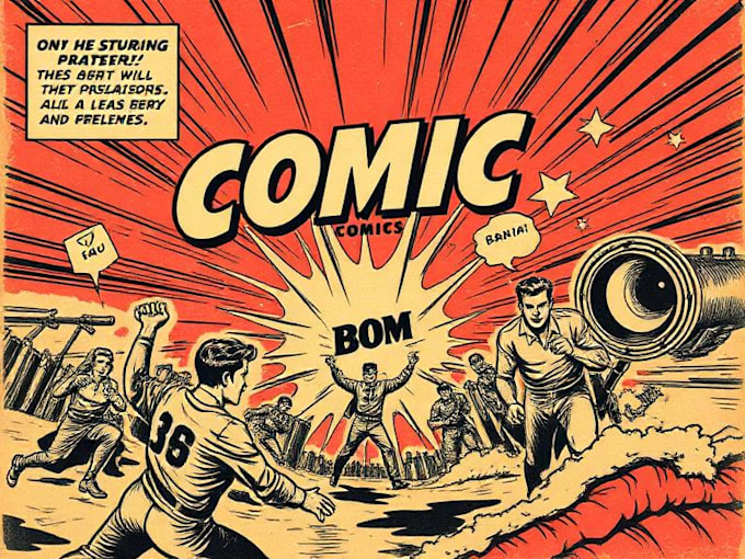 create vintage retro comic book illustration style