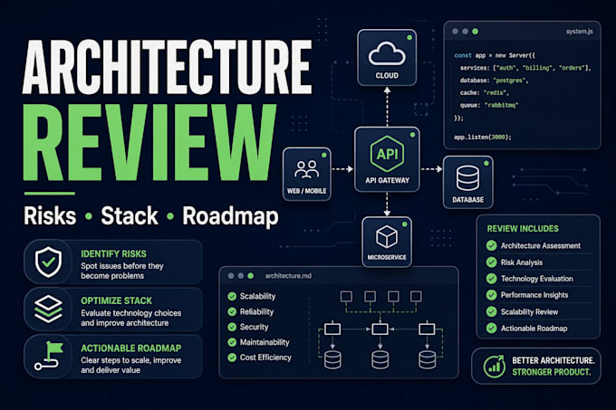 review your software architecture and suggest practical improvements