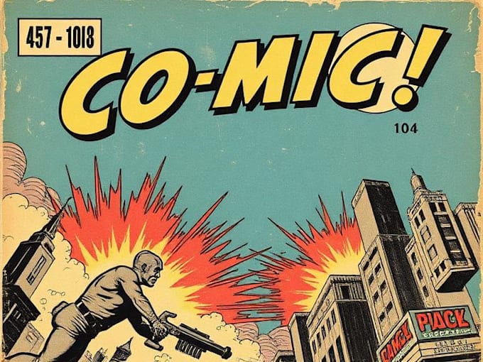 create vintage retro comic book illustration style