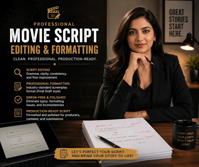 do script editing, formatting, screenwriting, screenplay