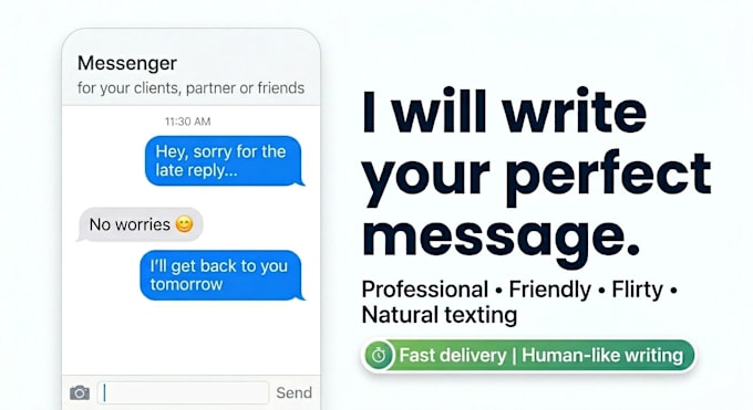 write professional, friendly or flirty text replies