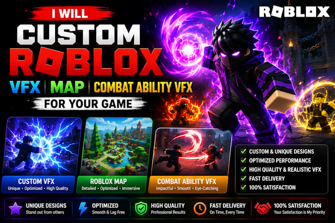 custom roblox vfx, roblox map, roblox combat ability vfx for your game
