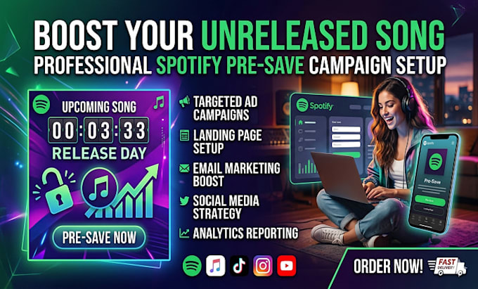 set up campaign for unrelease spotify song to get pre save