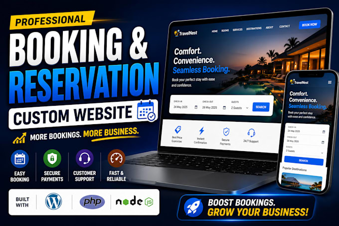 create a modern booking and reservation website