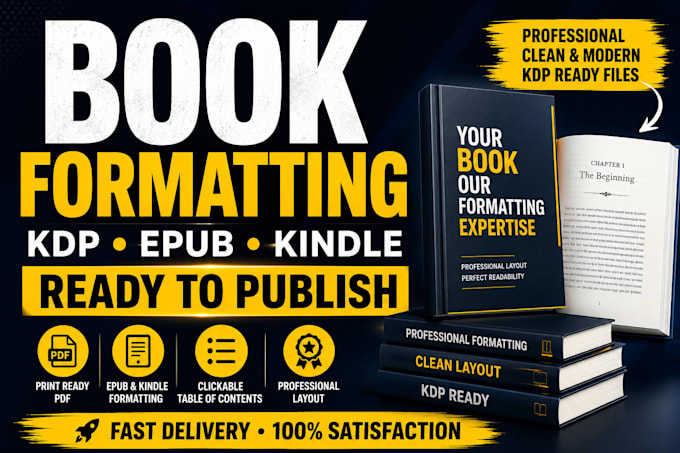 do book formatting and layout design, epub formatting, ebook conversion