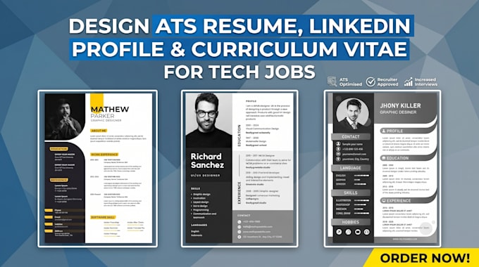Design ats resume redesign, linkedin profile and curriculum vitae for ...