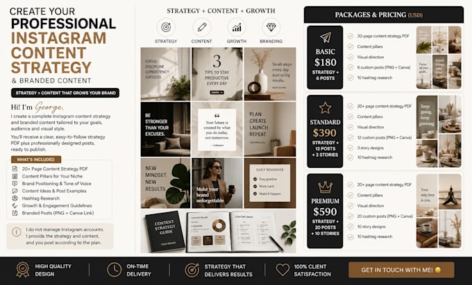 create your professional instagram content strategy and content