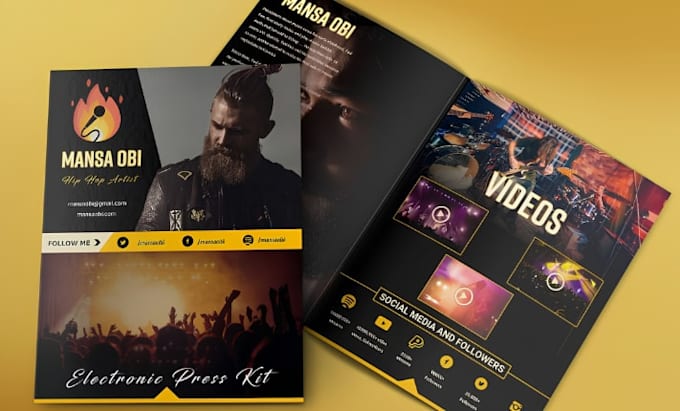 media kit, press kit, artiste epk, author, dj press kit , one sheet, speaker one