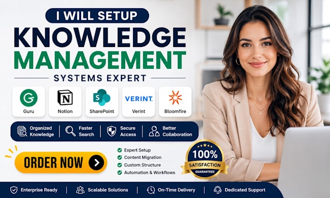setup knowledge management systems guru notion microsoft sharepoint verint bloom