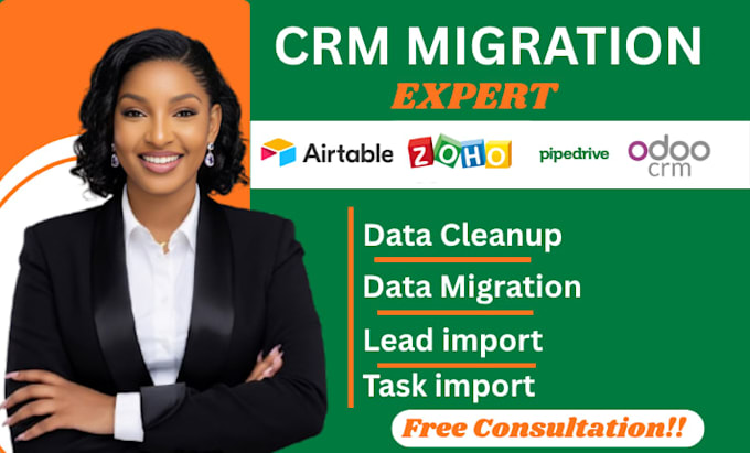 import and migrate data to zoho, salesforce, pipedrive, hubspot,