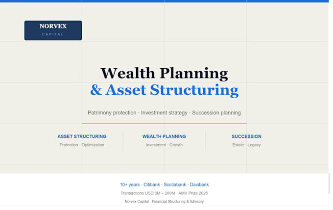 deliver a comprehensive wealth planning and asset structuring report
