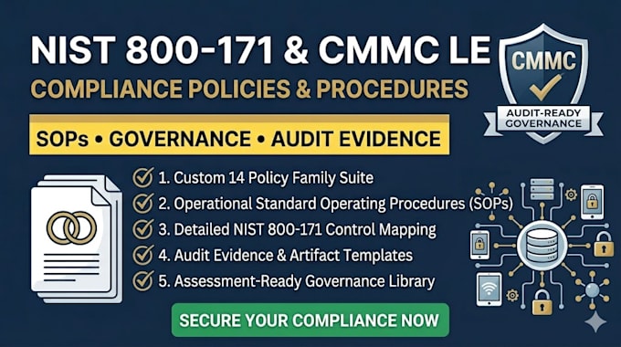 develop nist 800 171 policies and cyber procedures for cmmc level 2
