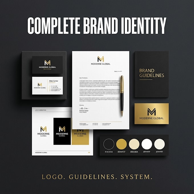 design a complete brand identity with logo and guidelines
