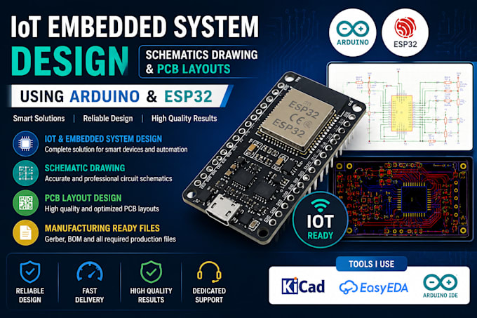 Design iot embedded system, schematic drawing and pcb layout with ...