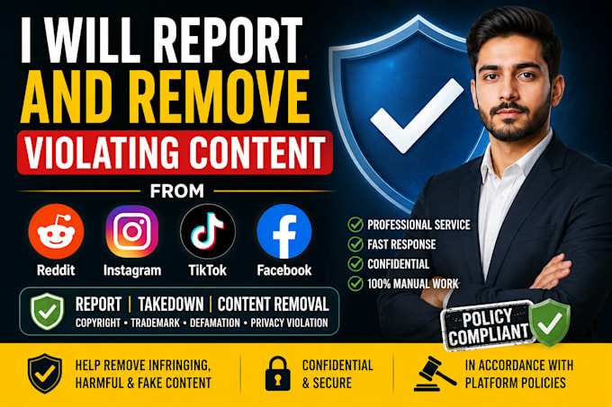 report and remove violating content from reddit instagram tiktok facebook
