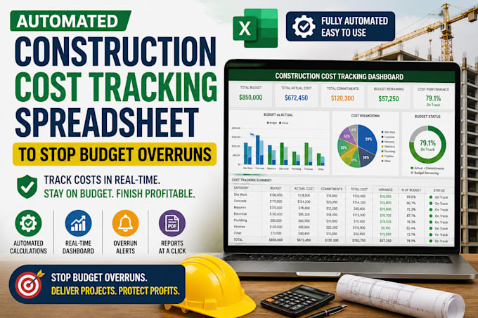 create an automated construction cost trackingspreadsheet to stop budget overrun