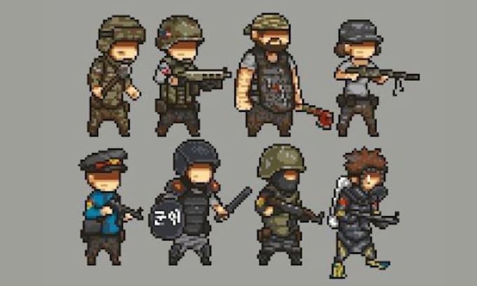 do pixel character, pixel art sprite sheet and animation,asset nsfw sprite sheet